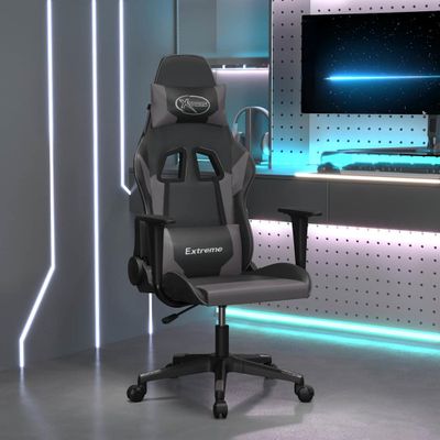 vidaXL Herná stolička čierna a sivá umelá koža