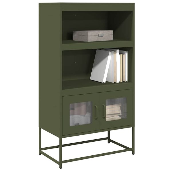 vidaXL Highboard Olive Green 68x39x123 cm Oceľ