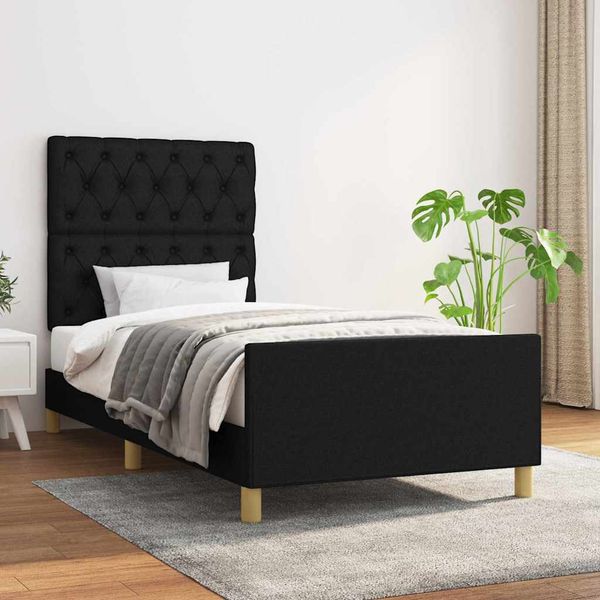 vidaXL Rám postele bez matraca Čierna 80x200cm Látka