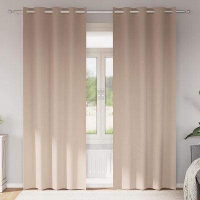 vidaXL Záclony na zatemnenie s krúžkami 2 pcs Sivohnedá 225 x 140 cm