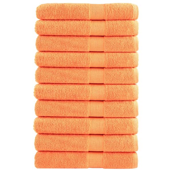 vidaXL Prémiové uteráky do sauny SOLUND 10ks oranžová 80x200cm 600g/m2