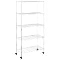 vidaXL Regál s 5 policami na kolieskach 75x35x155 cm chrómový 250 kg