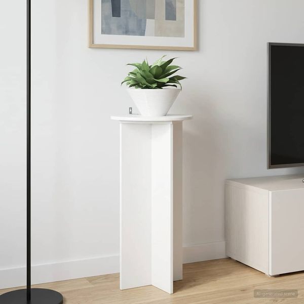 vidaXL Stojan na rastliny 2 pcs Biela s vysokým leskom 40 x 40 x 80 cm