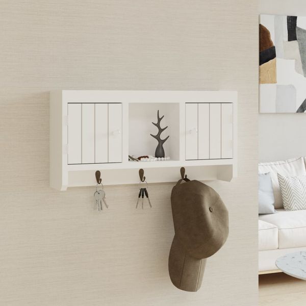 vidaXL Skrinka na kľúče biela 40x8,5x20 cm spracované drevo a oceľ