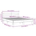 vidaXL Posteľný rám dymový dub 150x200 cm kompozitné drevo a kov