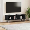 vidaXL TV stolík 100 x 35 x 35 cm Čierny dub Kompozitné drevo
