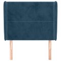 vidaXL Čelo postele so záhybmi tmavomodrá 103x23x118/128 cm zamat