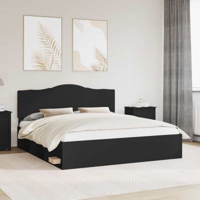vidaXL Rám postele Čierna 180 x 200 cm Masívne borovicové drevo