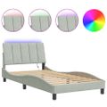 vidaXL Rám postele s LED bez matraca Hankobledosivý 100x200 cm zamat