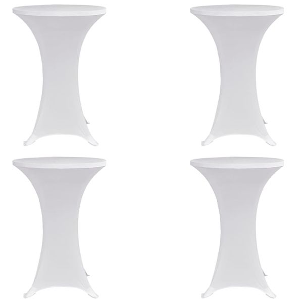 vidaXL Obrusy na stojaci stôl 4 ks biele Ø80 cm naťahovacie