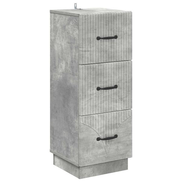 vidaXL Zásuvkový kabinet Betónovo sivá 33 x 34,5 x 87 cm