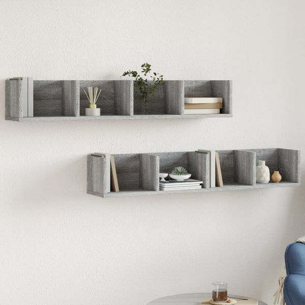 vidaXL Nástenné skrinky 2 ks sivé sonoma 80x35x36,5cm kompozitné drevo
