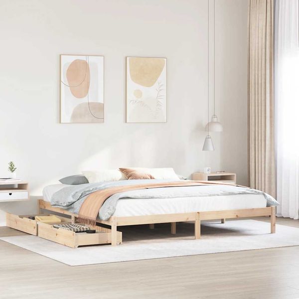 vidaXL Posteľ bez matraca 180x200 cm masívna borovica