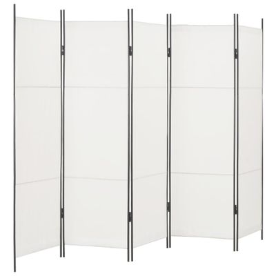 vidaXL 5-panelový paraván biely 250x180 cm