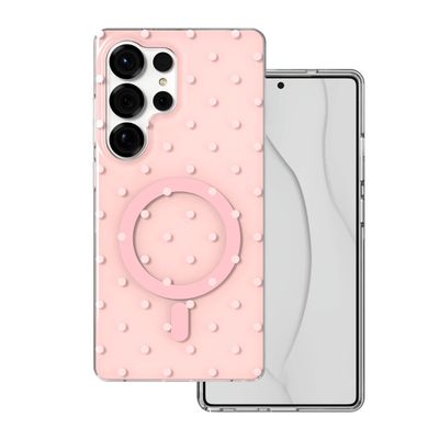 Magnetické puzdro Bubble Dots Mag pre Samsung S25 Ultra ružové