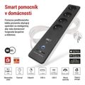 GoSmart predlžovací kábel 2 m / 4 zásuvky / s vyp. / s USB / biely-čierny / PVC / 1,5 mm2