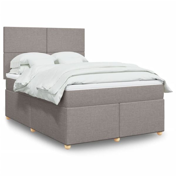 vidaXL Boxspring posteľ s matracom sivohnedý 140x190 cm látka