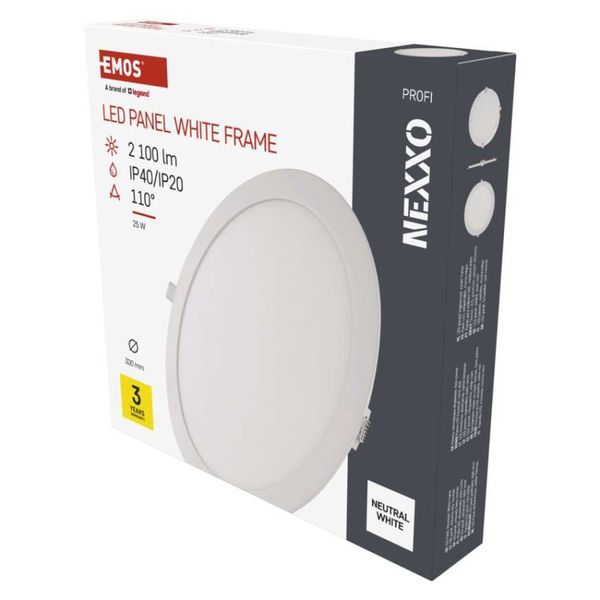LED vstavané svietidlo NEXXO, kruhové, biely, 25W, neutrálna biela