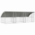 vidaXL Psí kennel 3 ks Strieborná 6 x 2 x 2 m Pozinkovaná oceľ