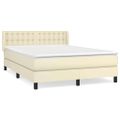 vidaXL Boxspring posteľ s matracom krémová 140x190 cm umelá koža