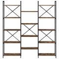 vidaXL Regál na knihy 156 x 25 x 167 cm Kompozitné drevo Dymový dub