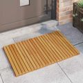 vidaXL Kúpeľňová predložka Hnedá 80 x 50 cm Pevné akáciové drevo