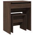 vidaXL Toaletný stolík a stolička hnedý dub 60x40x113,5 cm