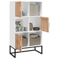 vidaXL Vysoká skrinka biela 70x35x125 cm kompozitné drevo