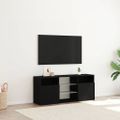 vidaXL TV skrinka s LED svetlami, čierny dub 120x30x50 cm, umelé drevo