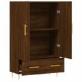 vidaXL Vysoká skrinka hnedý dub 69,5x31x115 cm kompozitné drevo