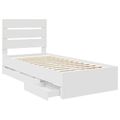 vidaXL Rám postele so zásuvkou Biela 90 x 200 cm Inžinierske drevo