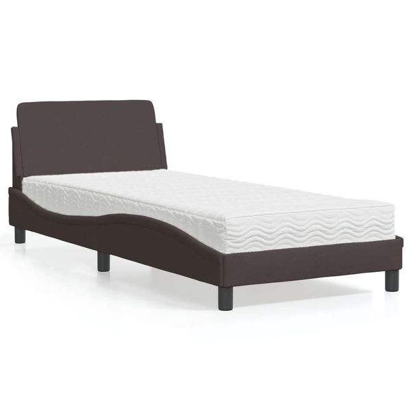 vidaXL Posteľ s matracom Dover tmavohnedá 90x200 cm látka
