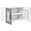 vidaXL Nástenný sklenený kabinet PORTO Betónová šedá 60 x 31 x 40 cm
