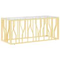 vidaXL Konferenčný stolík 110x45x45 cm nehrdzavejúca oceľ a sklo