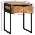 vidaXL Nočný stolík Hnedá 40 x 35 x 50 cm Masívna akáciová drevo a kov