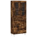 vidaXL Vysoká skrinka dymový dub 69,5x34x180 cm spracované drevo