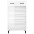 vidaXL Botník lesklý biely 60x35x105 cm spracované drevo