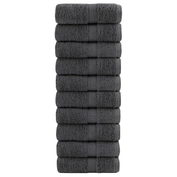 vidaXL Prémiové umývacie utierky SOLUND 10 ks antracitové 30x30 cm 600 g/m²
