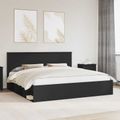 vidaXL Rám postele Čierna 200 x 200 cm Masívne borovicové drevo