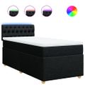 vidaXL Posteľný rám boxspring s matracom čierny 90x200 cm látka