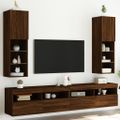 vidaXL TV skrinky s LED svetlami 2 ks hnedý dub 30,5x30x102 cm