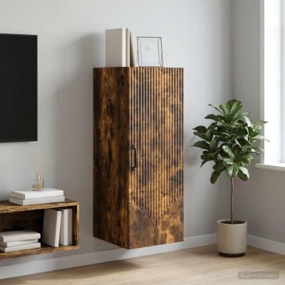 vidaXL Nástenná skrinka 33 x 34,5 x 90 cm Kompozitné drevo Dymový dub