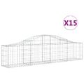 vidaXL Oblúkový gabionový kôš 15 ks 200x30x40/60 cm pozinkované železo