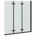 vidaXL Skladací sprchový kút Čierna 130 x 138 cm ESG sklo a hliník