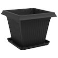 vidaXL Kvetináče 24 ks Čierna Plast