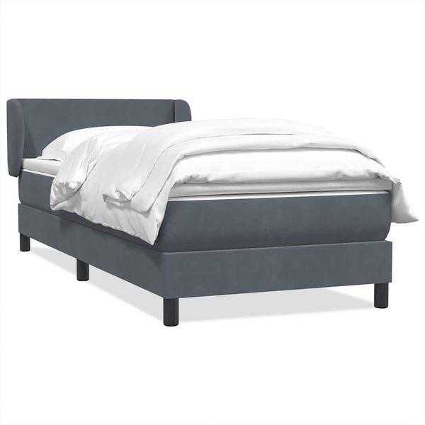 vidaXL Box Spring Posteľ s matracom Tmavosivá 100x220 cm Zamat