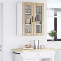 vidaXL Nástenný sklenený kabinet LUCCA Dub sonoma 60 x 31 x 80 cm