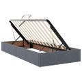 vidaXL LED úložná posteľ s matracom Tmavosivá 100 x 200 cm Zamat