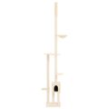 vidaXL Strom pre mačky od podlahy po strop krémový 258,5-284,5 cm