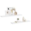 vidaXL Plávajúce nástenné police 2 ks, biele 120x23,5x3,8 cm, MDF